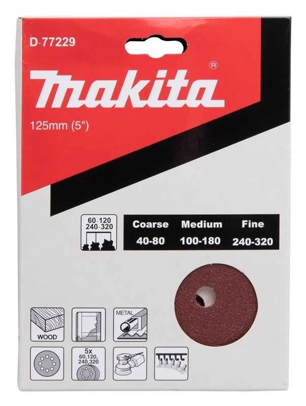 Makita Šlifavimo popierius 125 mm (20 vnt.) D-77229