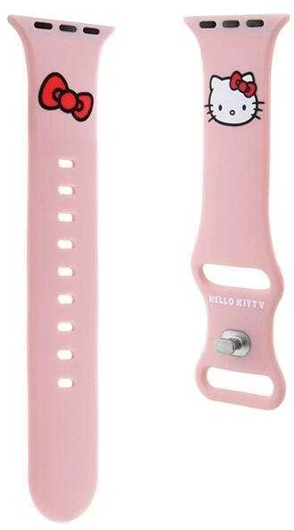 Hello Kitty apyrankė HKAWMSCHBLP Apple Watch 38/40/41mm rožinės spalvos apyrankė Silicone Kitty Head