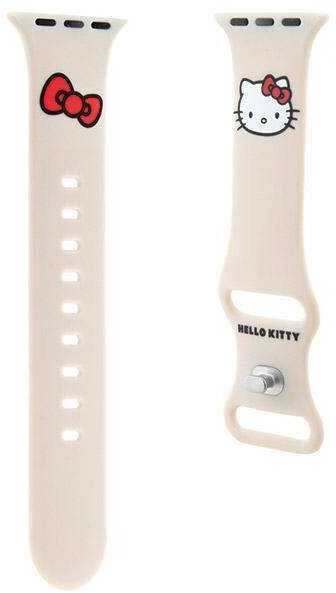 Hello Kitty apyrankė HKAWMSCHBLE Apple Watch 38/40/41mm rusvai gelsvas apyrankė Silicone Kitty Head
