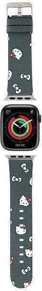 Hello Kitty apyrankė HKAWMPSAPSK Apple Watch 38/40/41mm juodos spalvos apyrankė Heads & Bows Pattern
