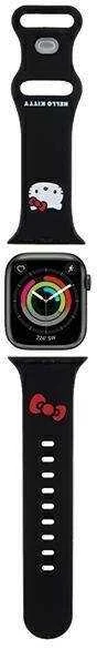 Hello Kitty apyrankė HKAWMSCHBLK Apple Watch 38/40/41mm juodos spalvos apyrankė Silicone Kitty Head