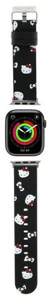 Hello Kitty apyrankė HKAWMPSAPSK Apple Watch 38/40/41mm juodos spalvos apyrankė Heads & Bows Pattern