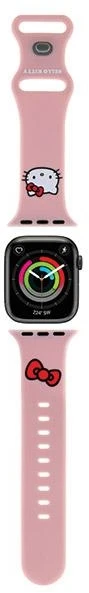 Hello Kitty apyrankė HKAWMSCHBLP Apple Watch 38/40/41mm rožinės spalvos apyrankė Silicone Kitty Head