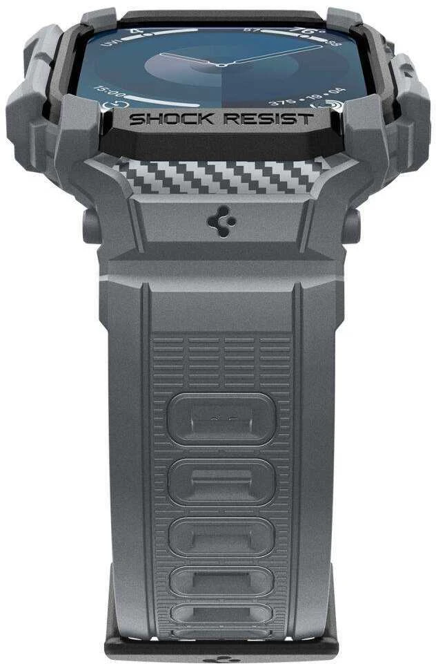 Apyrankė Apple Watch 10 (46mm) Spigen Rugged Armor „Pro” dark pilka