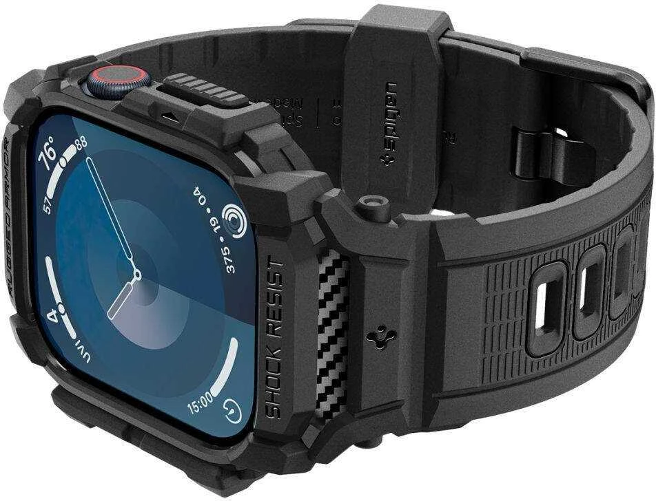 Apyrankė Apple Watch 10 (46mm) Spigen Rugged Armor ”Pro” Matte juodos spalvos