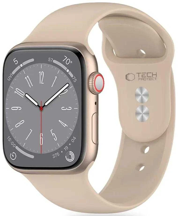 Apyrankė Apple Watch 3 / 4 / 5 / 6 / 7 / 8 / 9 / SE (38 / 40 / 41 MM) Tech-Protect silikoninė Walnut beige