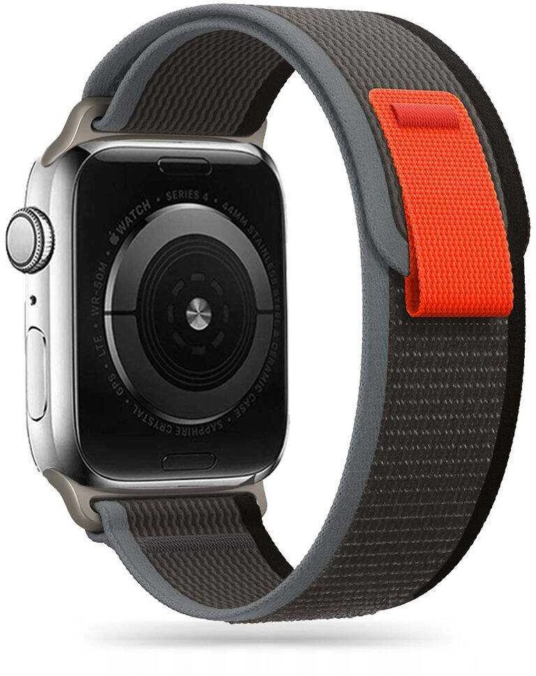 Tech Protect Išmaniojo laikrodžio Apple 4/5/6/7/8/SE/ULTRA nailoninis dirželis, Juodos spalvos, 42/44/45/49mm