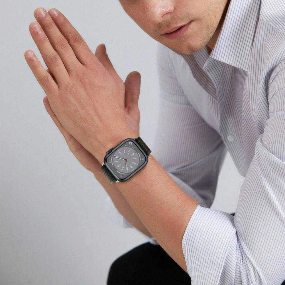 Tech Protect Išmaniojo laikrodžio Apple 4/5/6/7/8/SE/ULTRA nailoninis dirželis, Juodos spalvos, 42/44/45/49mm