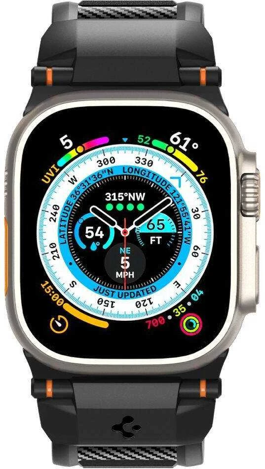 Spigen Rugged Ultra apyrankė, matinės juodos spalvos – Watch 49mm/46mm/45mm/44mm/42mm