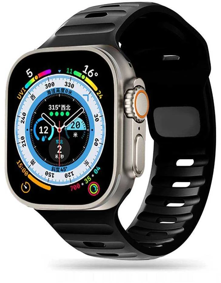 Apyrankė Apple Watch 4 / 5 / 6 / 7 / 8 / SE / Ultra (42 / 44 / 45 / 49 mm) Tech-Protect Iconband Line juodos spalvos