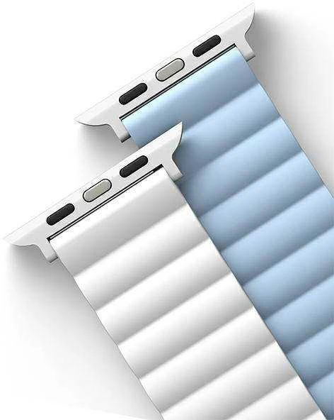 UNIQ dirželis Revix Apple Watch Series 4/5/6/7 / SE 42/44 / 45mm. Apverčiamas, Magnetinis, baltai mėlynos spalvos