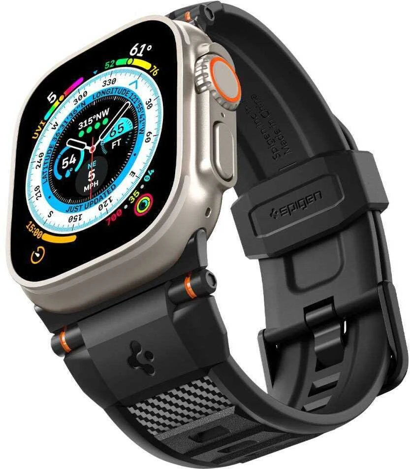 Spigen Rugged Ultra apyrankė, matinės juodos spalvos – Watch 49mm/46mm/45mm/44mm/42mm