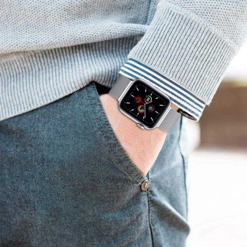 Apyrankė Apple Watch 4 / 5 / 6 / 7 / 8 / SE (38 / 40 / 41 MM) Tech-Protect Milaneseband Starlight