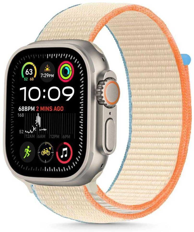 Apyrankė Apple Watch 6 / 7 / 8 / 9 / 10 / SE (40 / 41 / 42 mm) Tech-Protect Nylon Kreminis