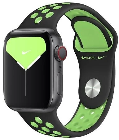 112800 Dirželis Apple Watch MXQW2FE/A 38/40/41mm Nike Sport Brand juodas-lime blast
