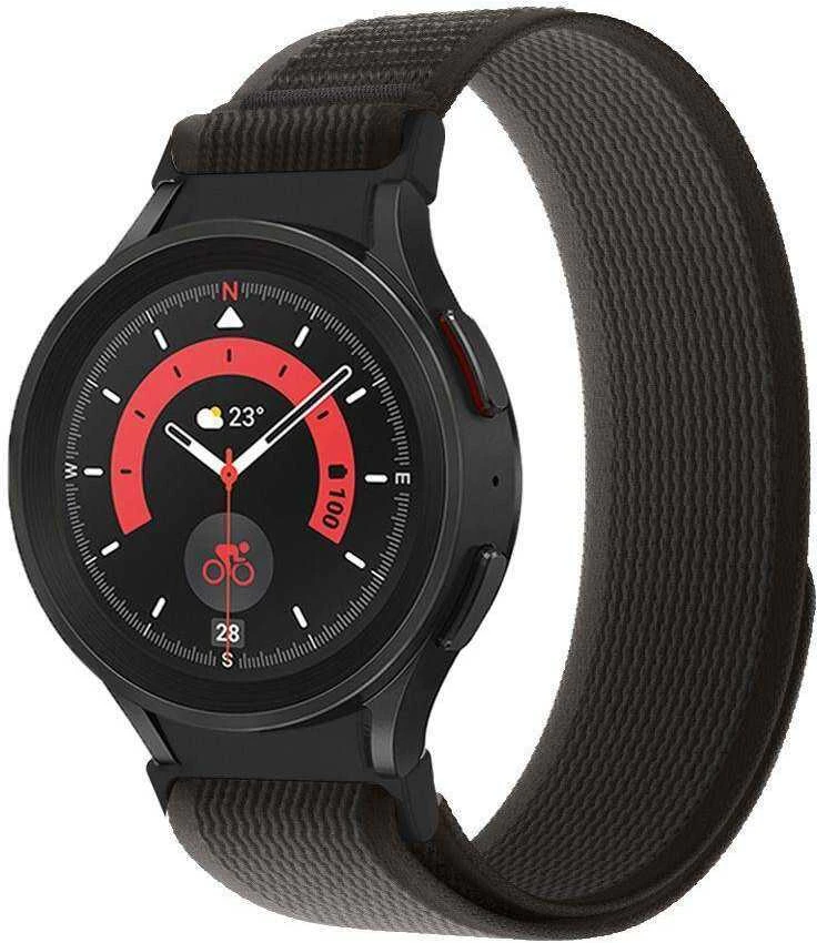 Tech-Protect Nylon Samsung Galaxy Watch 4 / 5 / 5 PRO / 6 / 7 / FE juoda/oranžinė