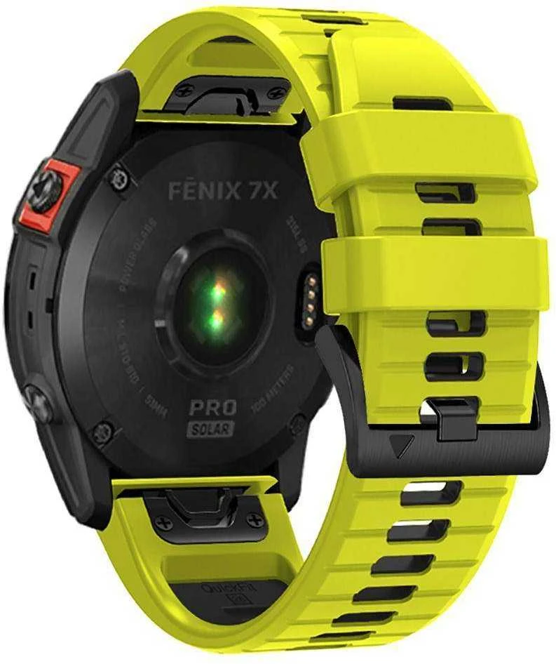 Apyrankė Garmin Fenix 3 / 5X / 3HR / 5X Plus / 6X / 6X Pro / 7X Tech-Protect IconBand lime-juodos spalvos