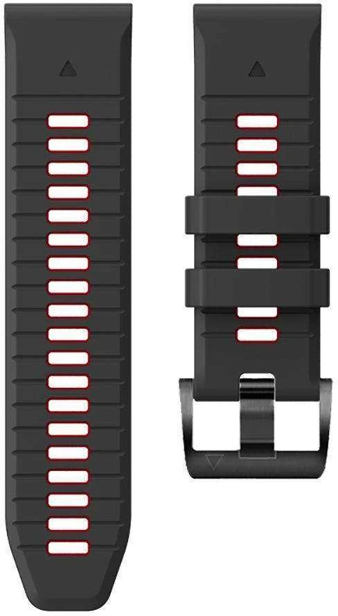 Išmaniojo laikrodžio dirželis Tech-Protect, skirtas Garmin Fenix 3/5X/3HR/5X Plus/6X/6X Pro/7X, Juodos ir raudonos spalvų