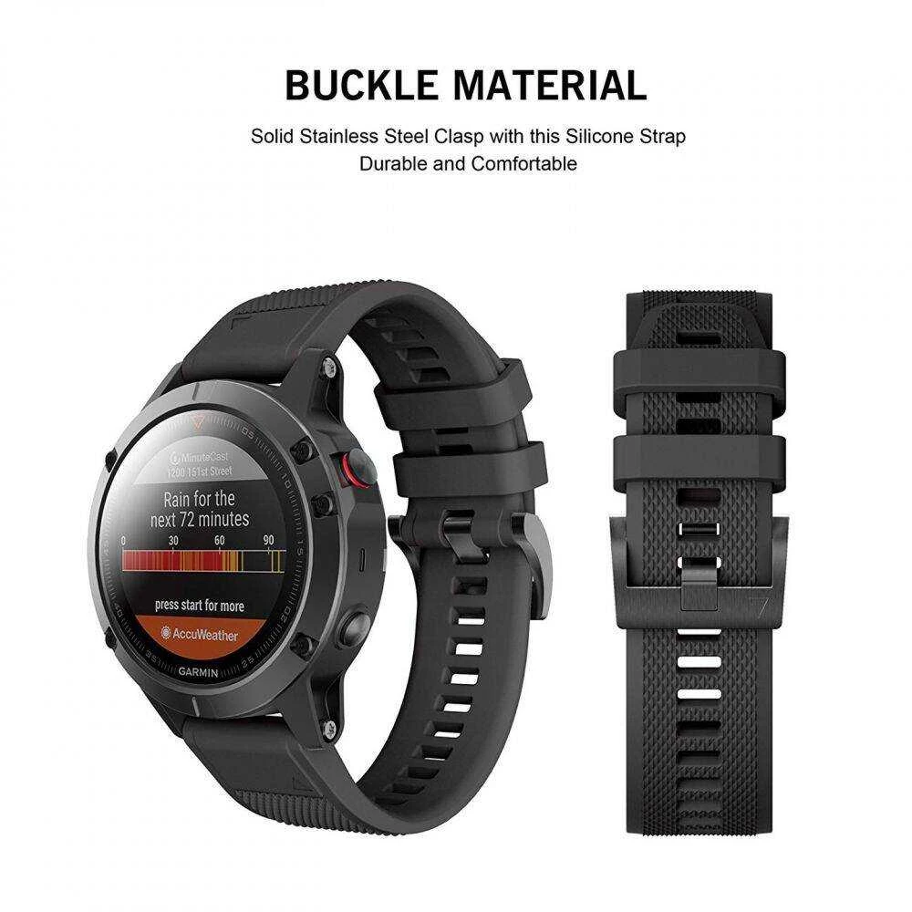 Išmaniojo laikrodžio Garmin Fenix 5 dirželis, Juodos spalvos, 22mm