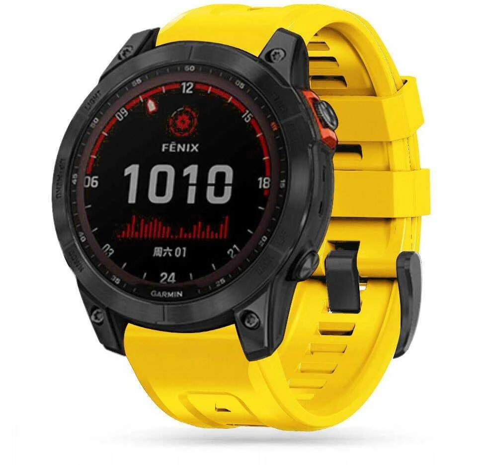 Išmaniojo laikrodžio Garmin Fenix 5/6/6Pro/7 dirželis, Geltonos spalvos