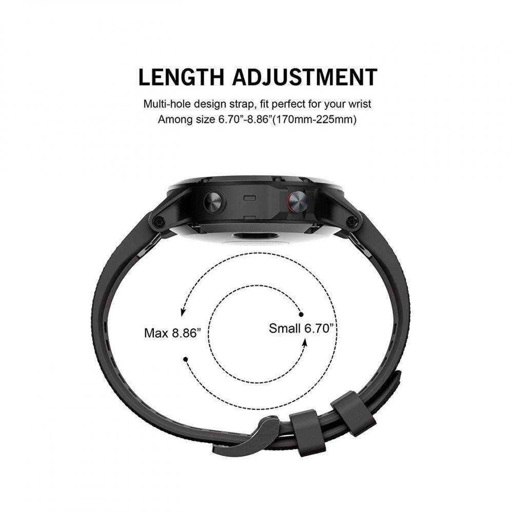 Išmaniojo laikrodžio Garmin Fenix 5 dirželis, Juodos spalvos, 22mm