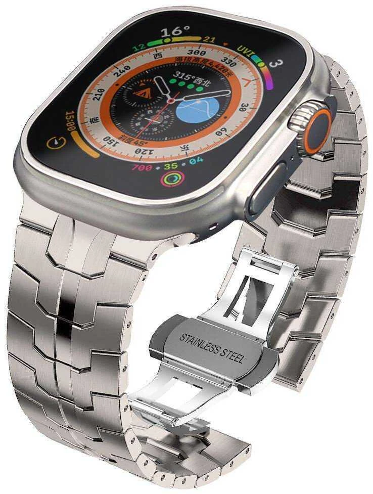 Apyrankė laikrodžiui Apple Watch 4 / 5 / 6 / 7 / 8 / 9 / SE / Ultra 1 / 2 (42 / 44 / 45 / 49 mm) Tech-Protect Stainless TItanium