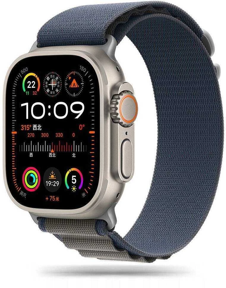 Apyrankė laikrodžiui Apple Watch 4 / 5 / 6 / 7 / 8 / 9 / SE / Ultra 1 / 2 (42 / 44 / 45 / 49 mm) Tech-Protect Nylon Pro Navy / pilkos spalvos