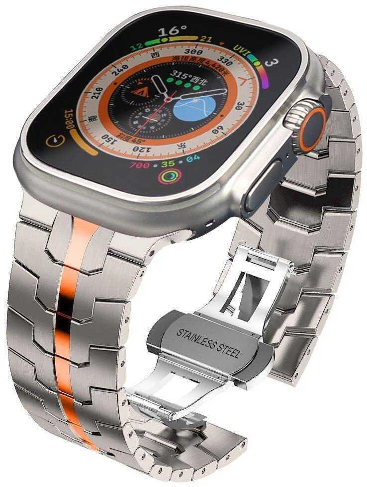 Apyrankė laikrodžiui Apple Watch 4 / 5 / 6 / 7 / 8 / 9 / SE / ULTRA 1 / 2 (42 / 44 / 45 / 49 mm) Tech-Protect Stainless Titanium