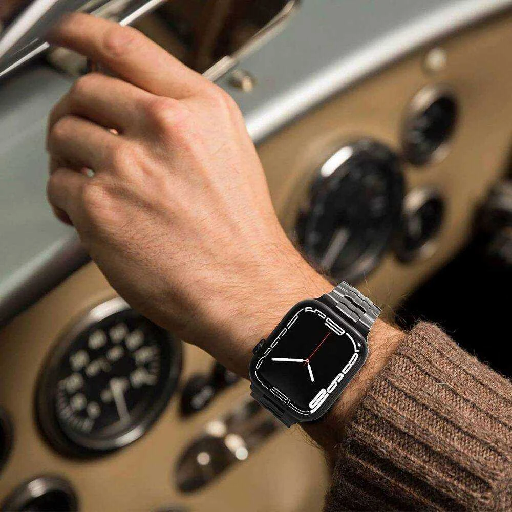Apyrankė laikrodžiui Apple Watch 4 / 5 / 6 / 7 / 8 / 9 / SE / ULTRA 1 / 2 (42 / 44 / 45 / 49 mm) Tech-Protect Stainless Titanium