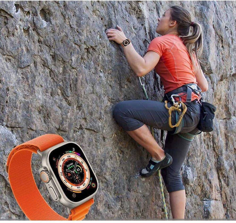 Apyrankė laikrodžiui Apple Watch 4 / 5 / 6 / 7 / 8 / 9 / SE / Ultra 1 / 2 (42 / 44 / 45 / 49 mm) Tech-Protect Nylon Pro Navy / pilkos spalvos