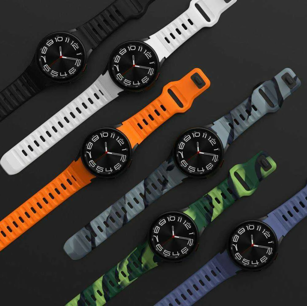 Apyrankė Samsung Galaxy Watch 4 / 5 / 5 Pro / 6 / 7 / FE Tech-Protect silikoninė juodos spalvos