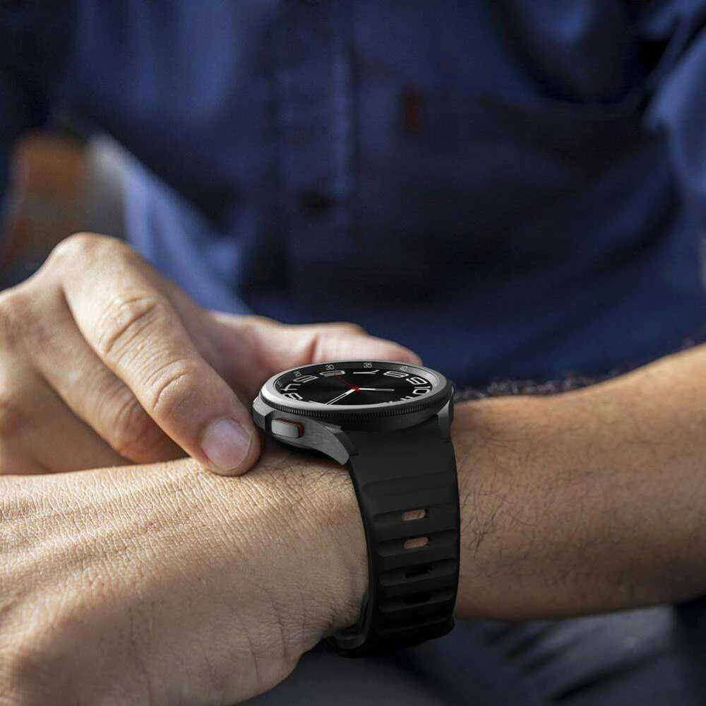 Apyrankė Samsung Galaxy Watch 4 / 5 / 5 Pro / 6 / 7 / FE Tech-Protect silikoninė juodos spalvos