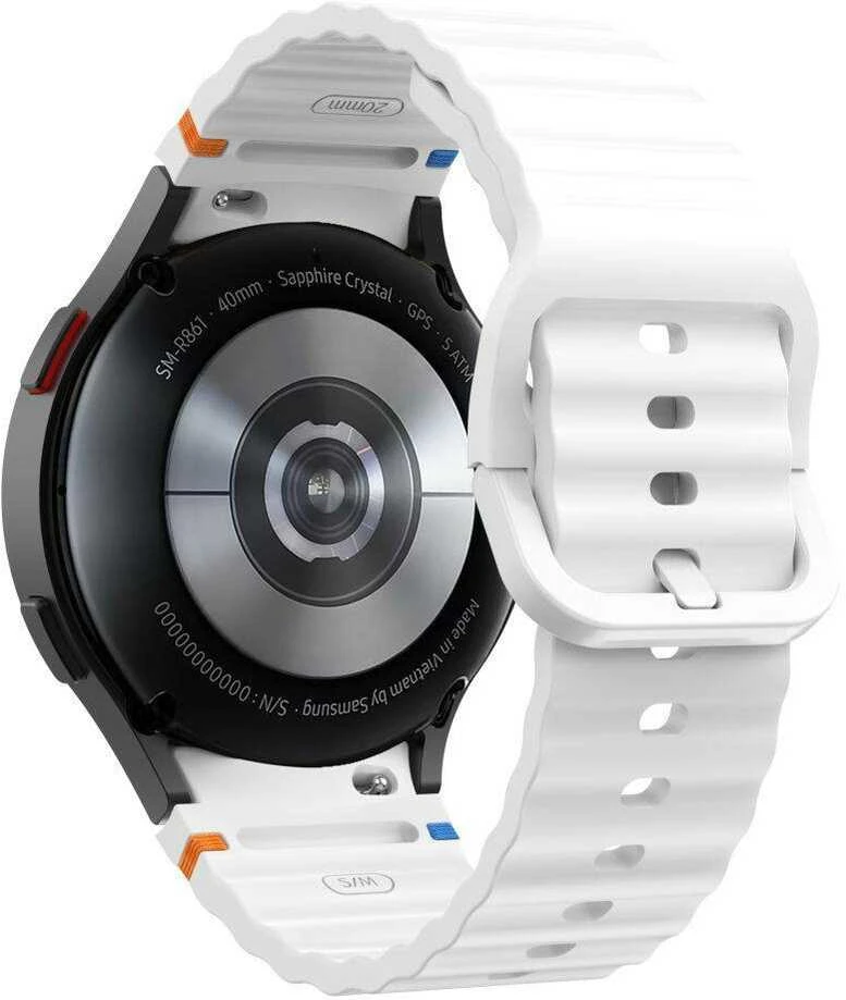 Apyrankė Samsung Galaxy Watch 4 / 5 / 5 PRO / 6 / 7 / FE Tech-Protect silikoninė Sport baltos spalvos