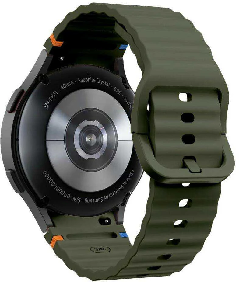 Apyrankė Samsung Galaxy Watch 4 / 5 / 5 PRO / 6 / 7 / FE Tech-Protect silikoninė Sport Army žalias