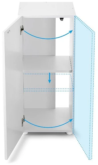 Aquael Optibent 70 balta spintelė 39x39x90cm