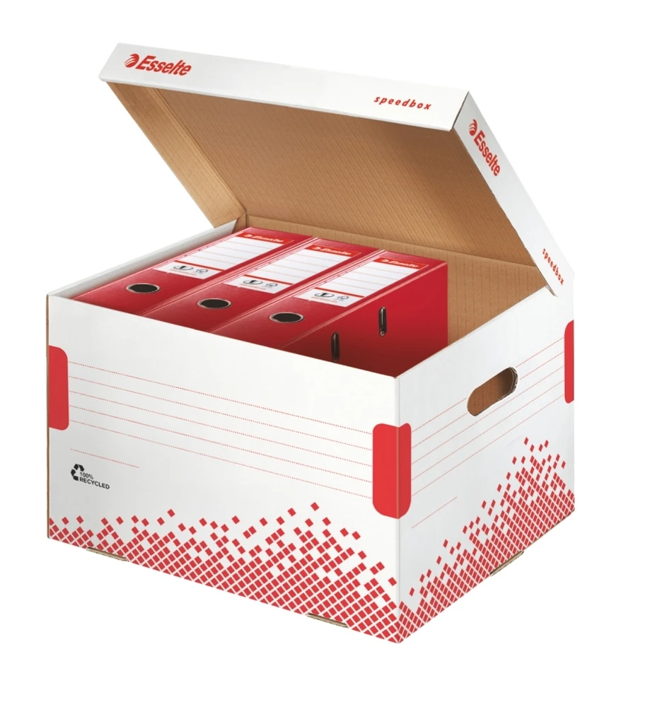 Leitz Archyvinė dėžė Esselte Speedbox, baltos-raudonos spalvos