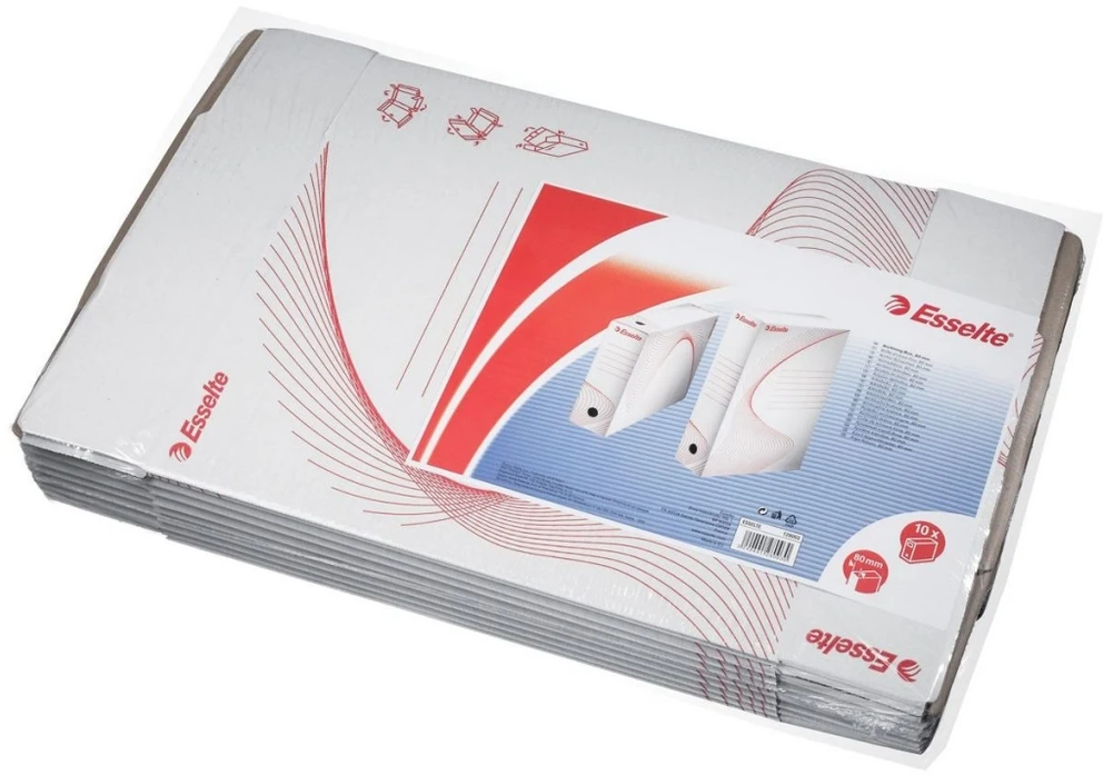 Archyvinė dėžė Esselte Speedbox FSC, 10cm, kartoninė, baltos-raudonos spalvos