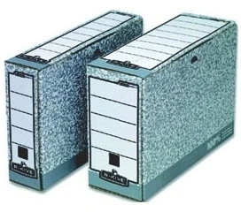 Archyvinė dėžė Fellowes, kartoninė, 80x260x315mm, pilkos spalvos