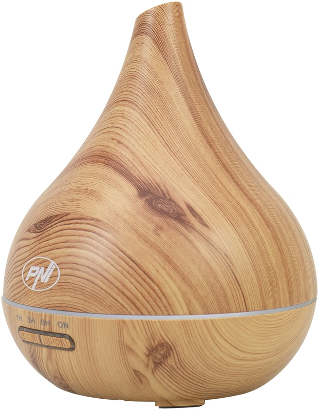 Drėkintuvas Aromaterapinis difuzorius PNI HU400 eteriniams aliejams, ultragarsinis, 400 ml, laikmatis, 7 LED spalvos, automatinis išsijungimas, medžio imitacijos apšvietimas