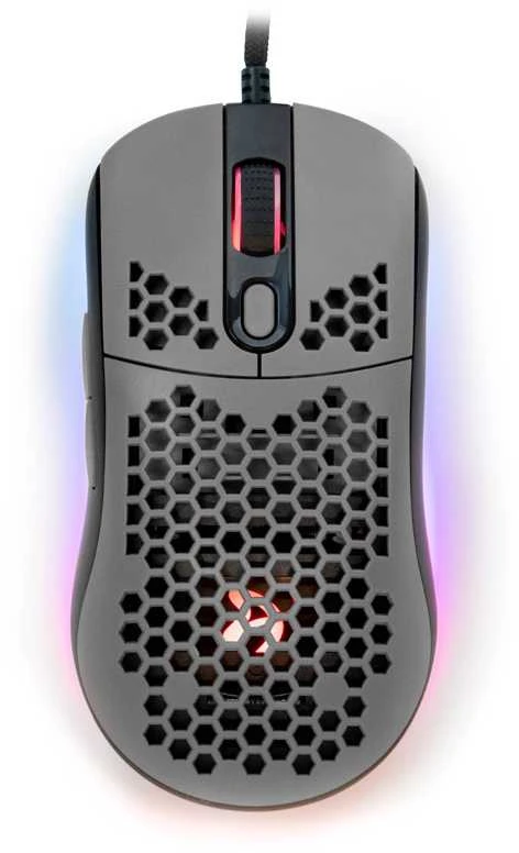 Itin lengva Žaidimų Pelė Arozzi Favo, su RGB pašvietimu, Pixart 3389 sensorius, Omron 20M switches, Pilka-juoda