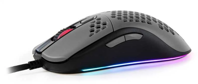 Itin lengva Žaidimų Pelė Arozzi Favo, su RGB pašvietimu, Pixart 3389 sensorius, Omron 20M switches, Pilka-juoda