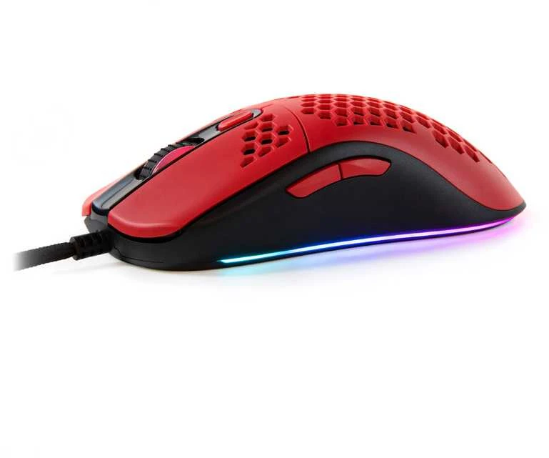 Arozzi Favo Ultra Light Pelė žaidimams, RGB LED light, Raudona/Juodas, Pelė žaidimams