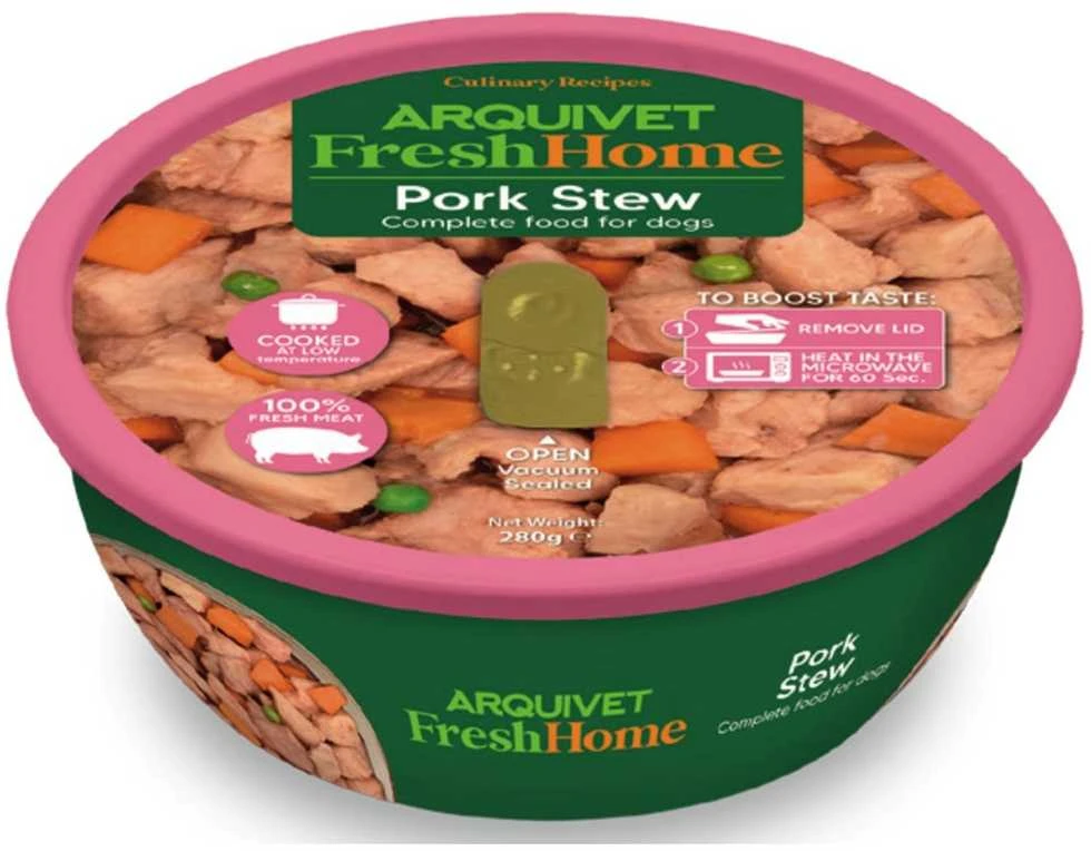 ARQUIVET Fresh Home Pork stew – drėgnas ėdalas šunims – 280g