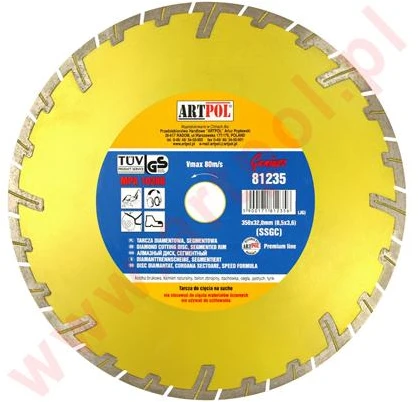 Art-Pol DEIMANTINIS DISKAS 230 x 22,2 mm SEGMENTUOTAS GREITAS IR GILUS PJOVIMAS /AR