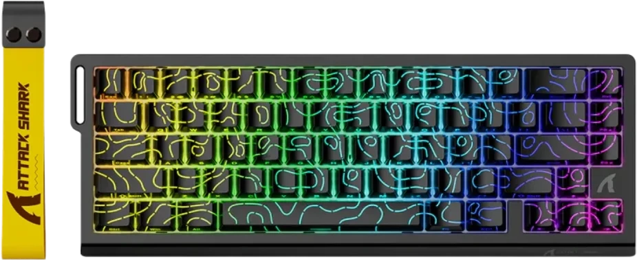 ARTISAN ATTACK SHARK X68 HE Žaidimų Klaviatūra | Juodas Contours, Magnetic Switch