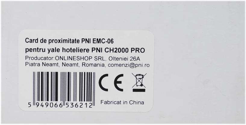 Artumo kortelė PNI EMC-06 13.56 MHz, skirta Yale viešbučiams PNI CH2000 PRO
