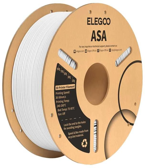 ASA ELEGOO Filament balta