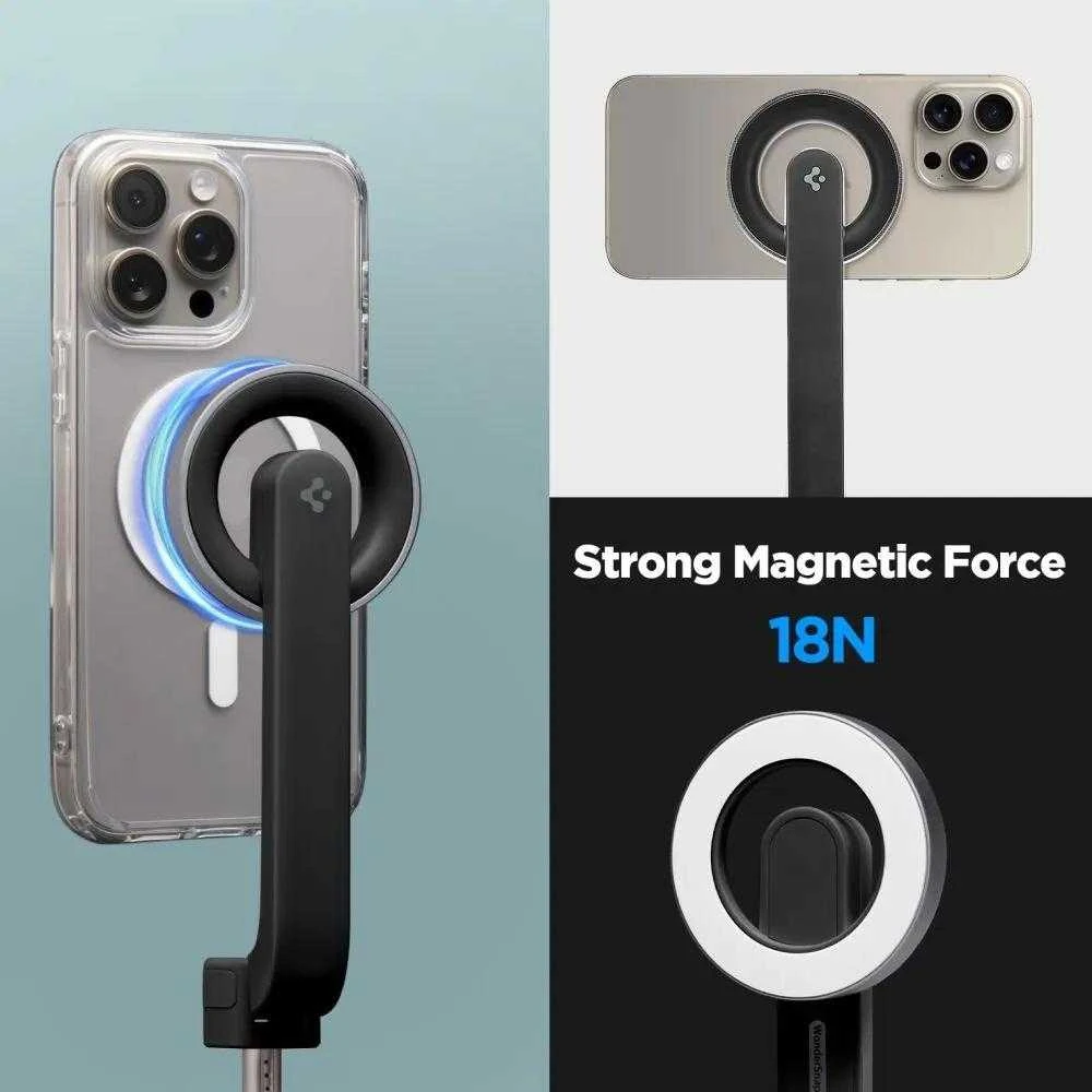 Asmenukių lazda Spigen S571W MagSafe Bluetooth with tripod – juodos spalvos