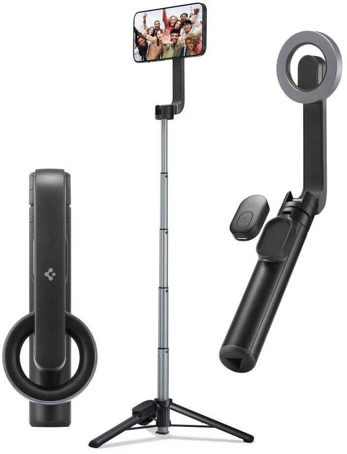 Spigen S570W MagSafe Bluetooth Selfie Stick Tripod – Išmanusis telefonas stand / selfie stick holder Juodas