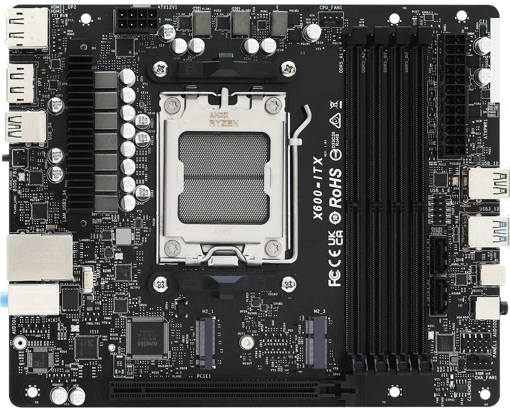 Asrock DeskMeet X600 Desktopas Juoda AMD X600 AM5 lizdas